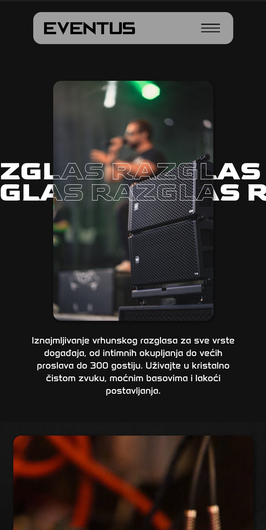 designing the services page for mobile website