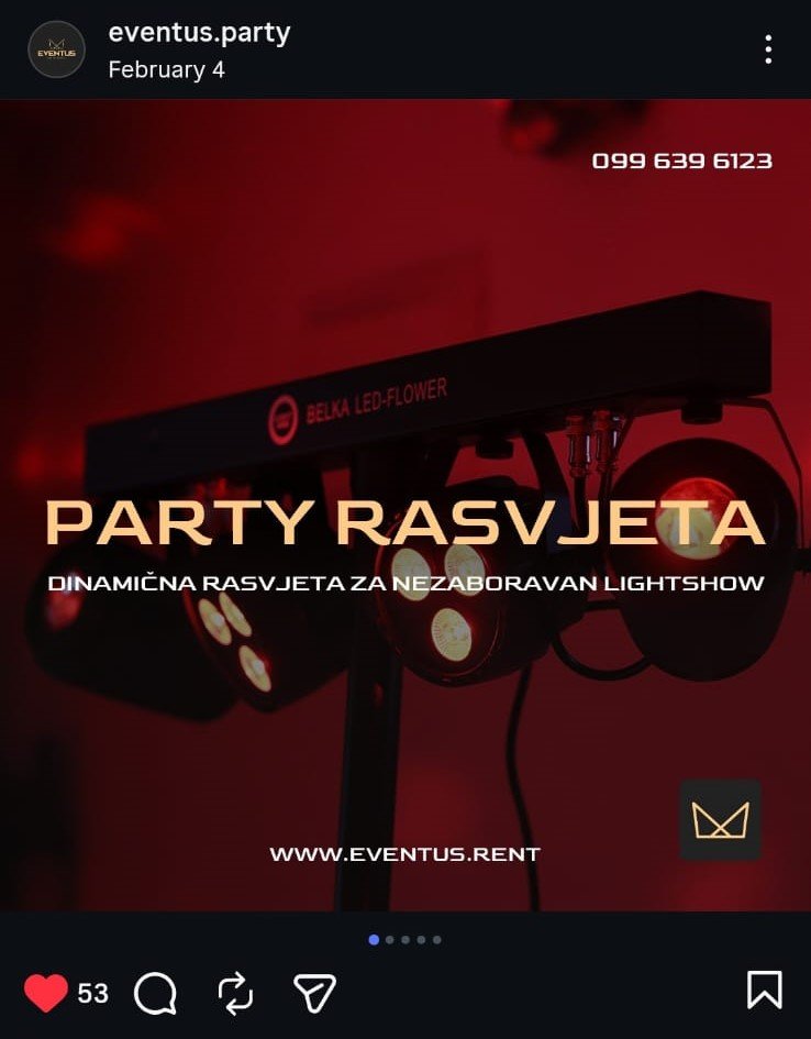 designing a social media post for a lightshow